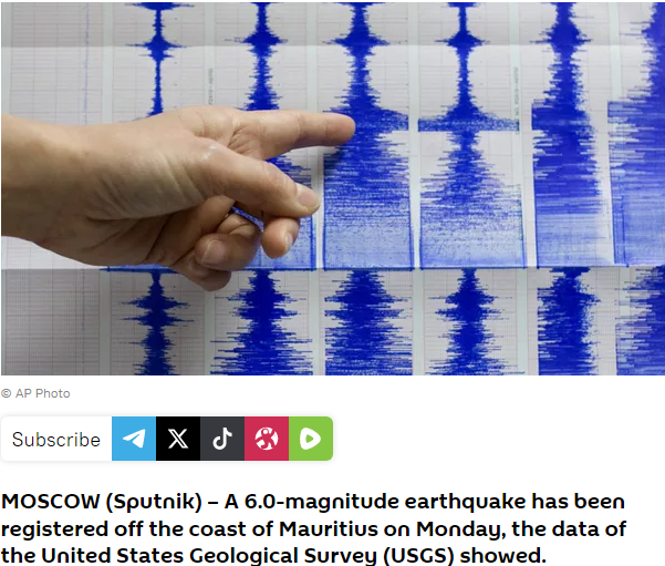 Earthquakes Mauritius