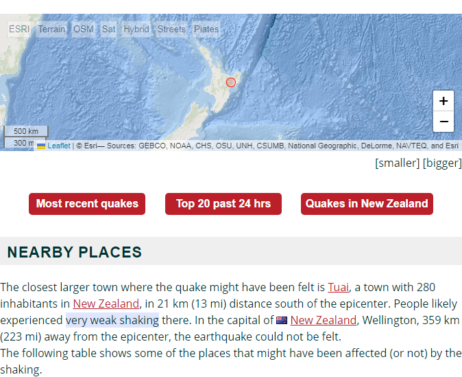 Earthquakes in Napier and Hawke's Bay, New Zealand