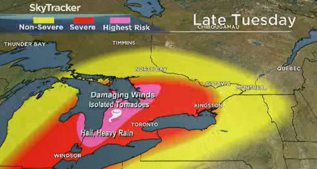 Tornado Warning in Ontario